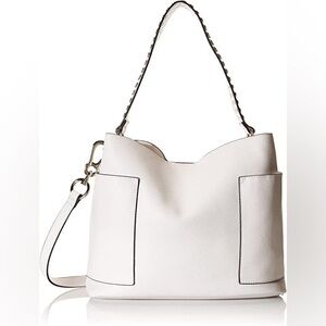 Steve Madden BKOLTT HOBO BAG White Vegan Leather Crossbody Bag